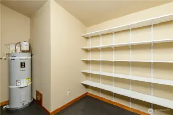 The walk in pantry characterizes the mindful design to the kitchen, clearly a space with special respect for human movement and lifestyle.