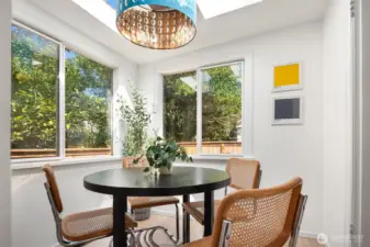 Dining room with double windows