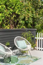 Rooftop deck detail with gate