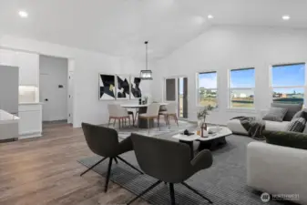 Great room virtually staged