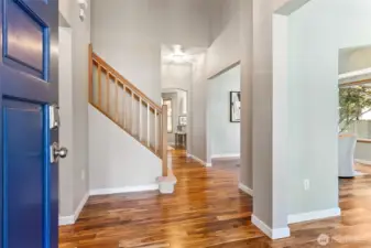 New hardwood floors & painting throughout. Move-in ready home. To the right is the additional family, flex room. Ahead of that is the dedicated dining area.