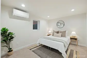 On the lower level, primary suite.