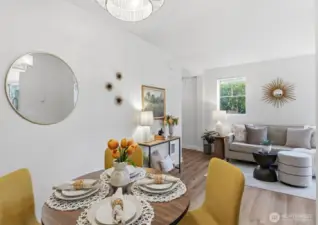 Dining + living rooms connected