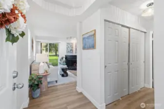 View from the front door into living room