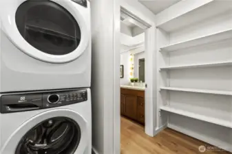 In-unit washer and dryer in ADU for complete independent living convenience.