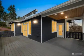 You’re private deck with electric awning.  Perfect for summer nights, Mt. Rainier gazing and entertaining!  Covered deck area and open deck.