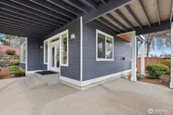Lower private covered deck off downstairs living area.  Immaculate!