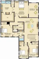 2nd floor layout  ... lots of space for flexible use or multigenerational living!