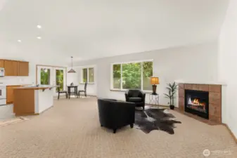 Great room with vaulted ceilings