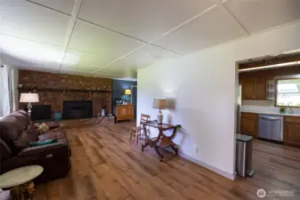 Entry room looking at living room to the left and kitchen to the right!