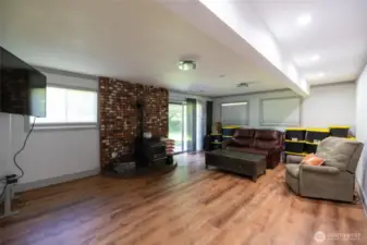 Rec room with pellet stove!
