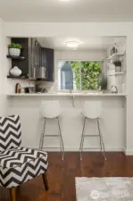Kitchen with breakfast bar.