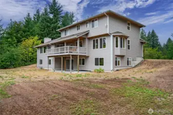 Backyard with septic drainfield
