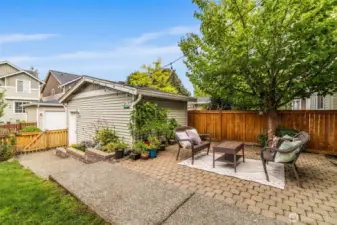 Your spacious patio with green views.