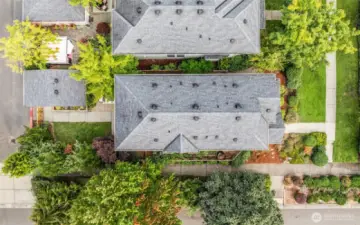 Aerial view of this fully detached home.