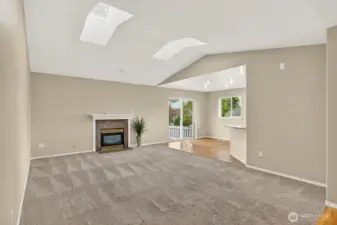 Cozy gas fireplace in Bonus Room