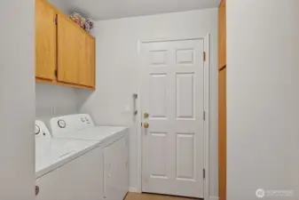 Laundry Room that leads out to garage