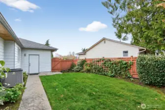 Back entrance to garage