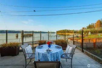 Patio off the kitchen. Enjoy morning coffee, dinner and entertaining your quests.