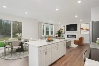 Large quartz island.   Pictures are for representational purposes only, colors and features may vary.