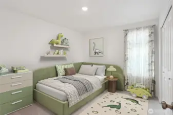 Additional bedroom upstairs.   Pictures are for representational purposes only, colors and features may vary.