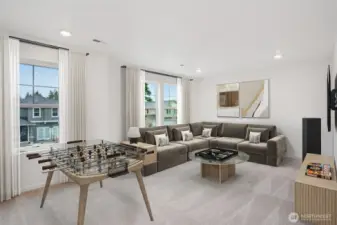 Bonus room over the garage to make for the perfect game or movie room.   Pictures are for representational purposes only, colors and features may vary.