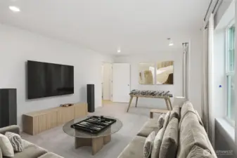 Located over the garage you won't be bothered by tiny footsteps jumping/running around.   Pictures are for representational purposes only, colors and features may vary.