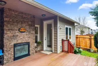 You will not want to miss out on this amazing back deck, complete with a fireplace.