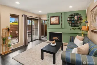 The connection between living room and private covered patio make this home great for entertaining guests.