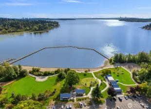 Just a short drive away, you can enjoy summer days at Juanita Beach Park.