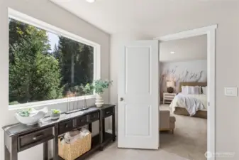 This oversized window in your primary bath brings in tons of natural light.  Pictures are for representation only as colors and options will vary.