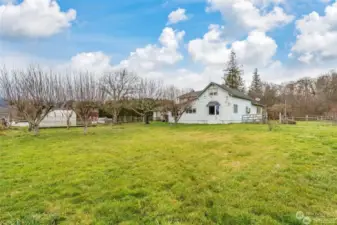 Looking southwest from the back of the main home