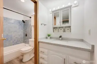 Updated Bathroom with Quartz Countertop