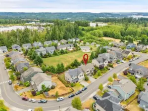 This home's location offers park access and an additional buffer between neighbors.