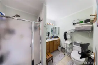 Here is the Primary Bathroom with shower.