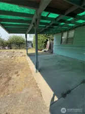 large patio with cover