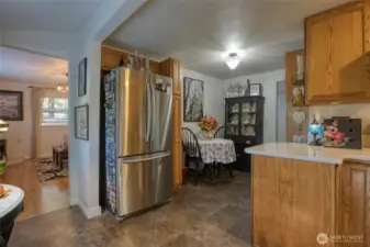 Looking in to the kitchen from front entrance hall