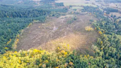 Another aerial as the sun is breaking out of the clouds