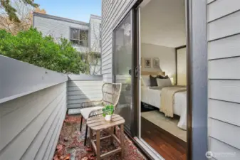 Private Patio accessed through the Bedroom