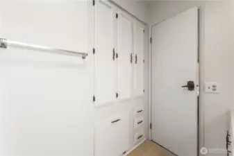 Lots of storage space within the primary bathroom