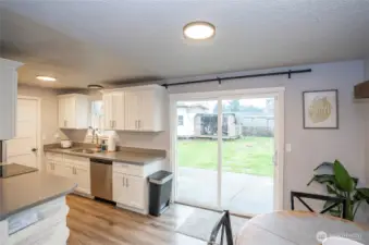 Sliding glass doors onto patio