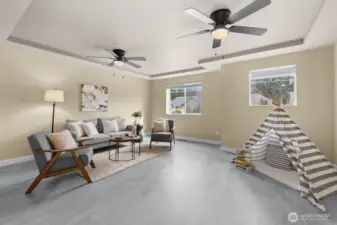 Huge rec room/bonus room ready for movie nights!