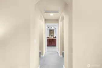 Hallway from primary to primary bathroom
