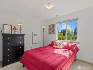 The 4th bedroom with views into the backyard.