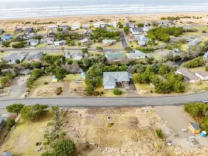 Aerial view of lot looking west