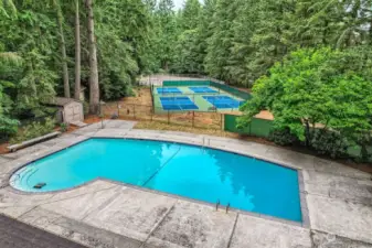 Community pool and brand new sport court