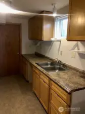 Kitchen area in basement