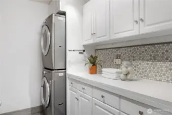 dedicated laundry room Quartz Countertop with Added Storage