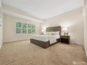 Beautiful year round views of natural greenery from both great room and primary bedroom.