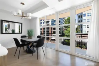 Dining room with owner's furniture prior to staging.